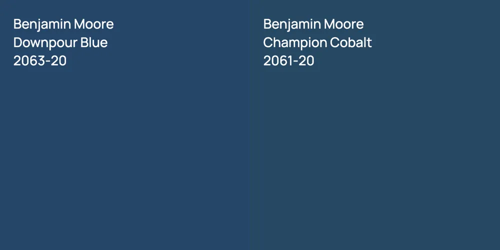 Benjamin Moore Downpour Blue vs. Benjamin Moore Champion Cobalt