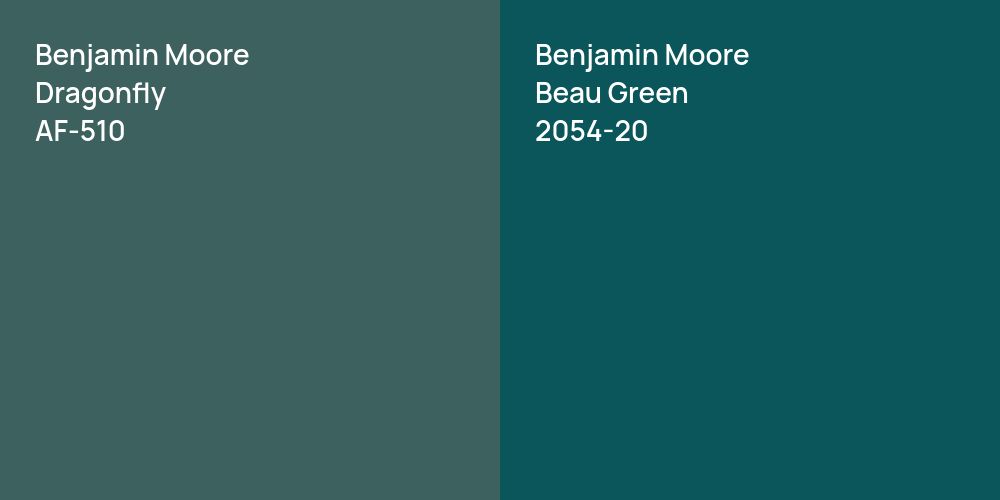 Benjamin Moore Dragonfly vs. Benjamin Moore Beau Green