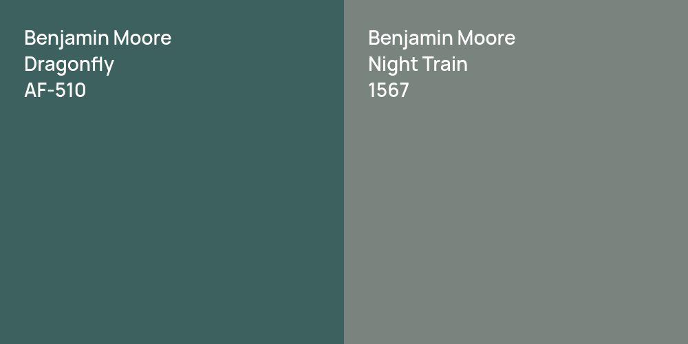 Benjamin Moore Dragonfly vs. Benjamin Moore Night Train