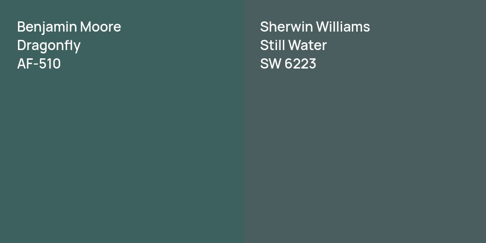 Benjamin Moore Dragonfly vs. Sherwin Williams Still Water