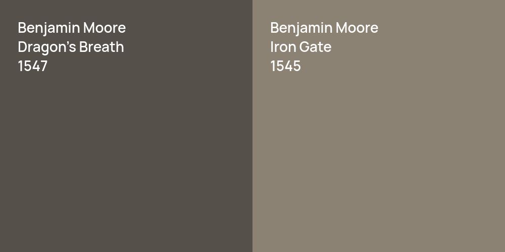 Benjamin Moore Dragon's Breath vs. Benjamin Moore Iron Gate