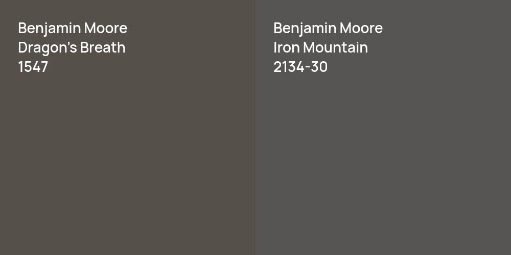 Benjamin Moore Dragon's Breath vs. Benjamin Moore Iron Mountain