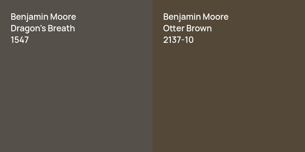 Benjamin Moore Dragon's Breath vs. Benjamin Moore Otter Brown