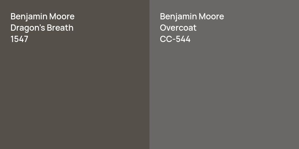 Benjamin Moore Dragon's Breath vs. Benjamin Moore Overcoat