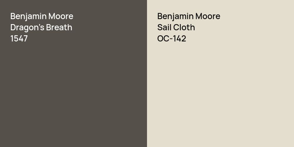 Benjamin Moore Dragon's Breath vs. Benjamin Moore Sail Cloth