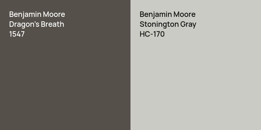 Benjamin Moore Dragon's Breath vs. Benjamin Moore Stonington Gray