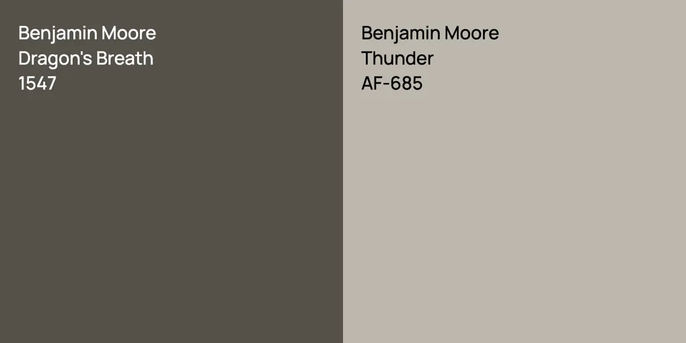 Benjamin Moore Dragon's Breath vs. Benjamin Moore Thunder