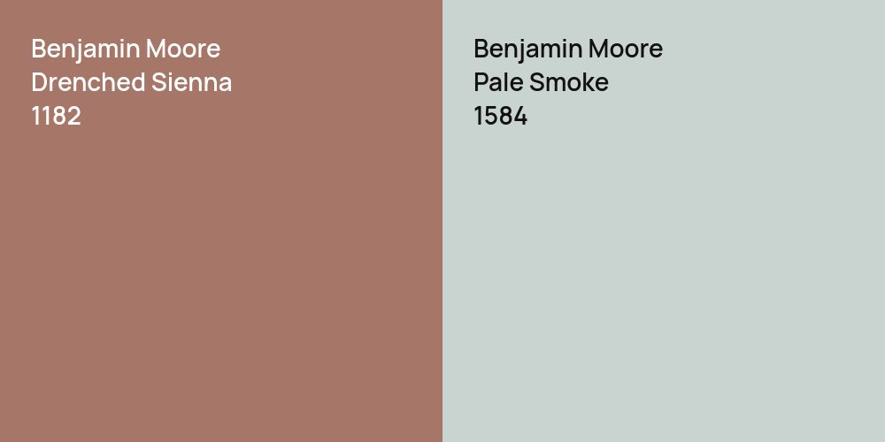 Benjamin Moore Drenched Sienna vs. Benjamin Moore Pale Smoke