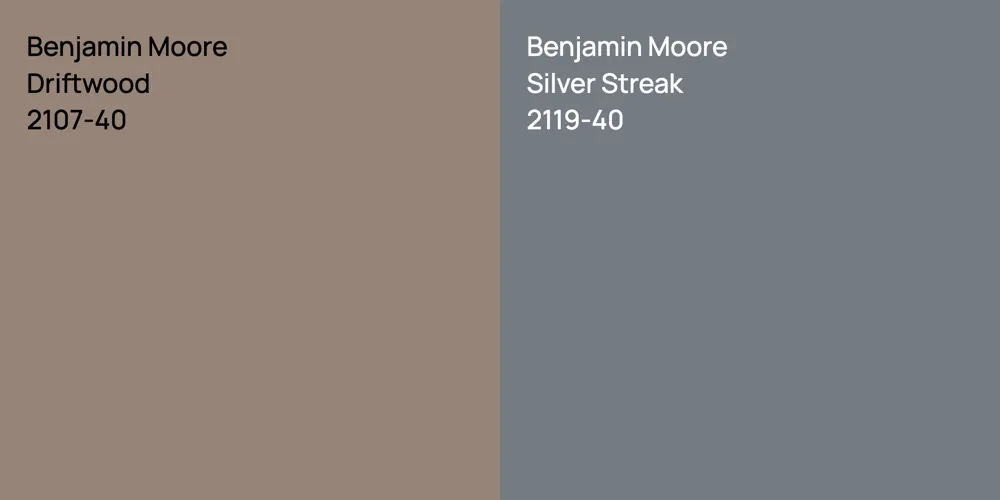 Benjamin Moore Driftwood vs. Benjamin Moore Silver Streak