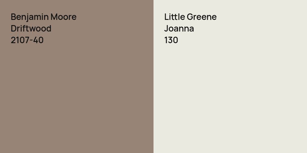 Benjamin Moore Driftwood vs. Little Greene Joanna