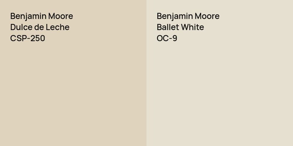 Benjamin Moore Dulce de Leche vs. Benjamin Moore Ballet White