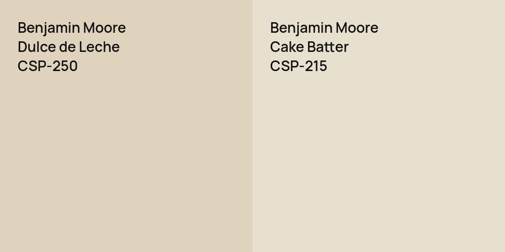 Benjamin Moore Dulce de Leche vs. Benjamin Moore Cake Batter