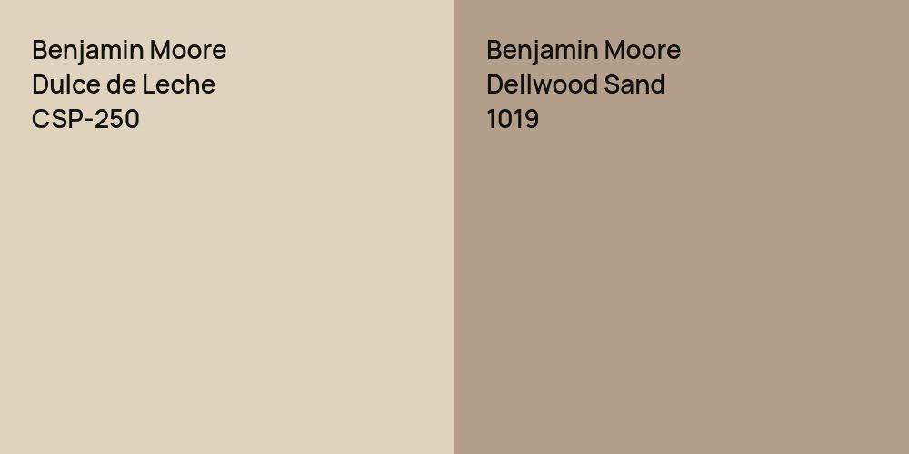 Benjamin Moore Dulce de Leche vs. Benjamin Moore Dellwood Sand