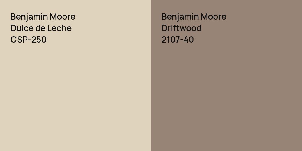 Benjamin Moore Dulce de Leche vs. Benjamin Moore Driftwood