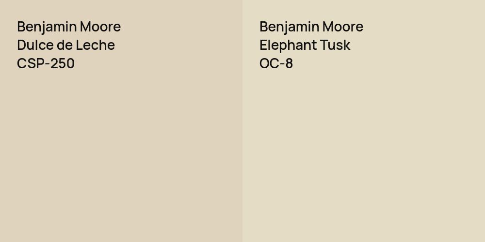 Benjamin Moore Dulce de Leche vs. Benjamin Moore Elephant Tusk