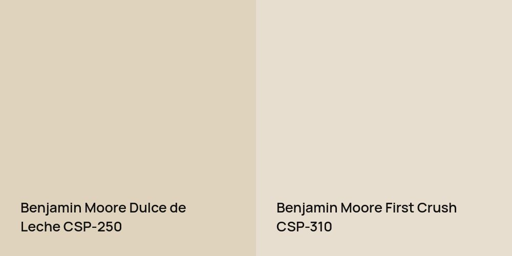 Benjamin Moore Dulce de Leche vs. Benjamin Moore First Crush