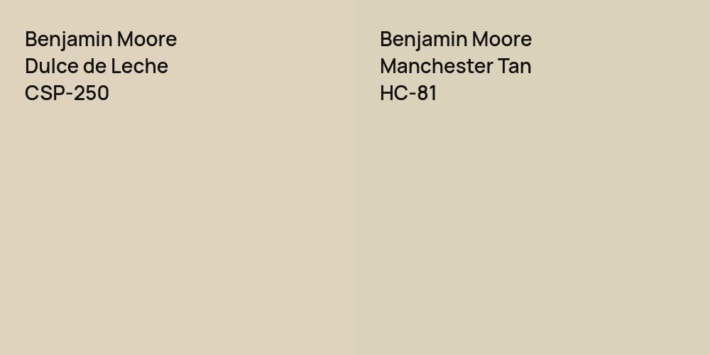 Benjamin Moore Dulce de Leche vs. Benjamin Moore Manchester Tan