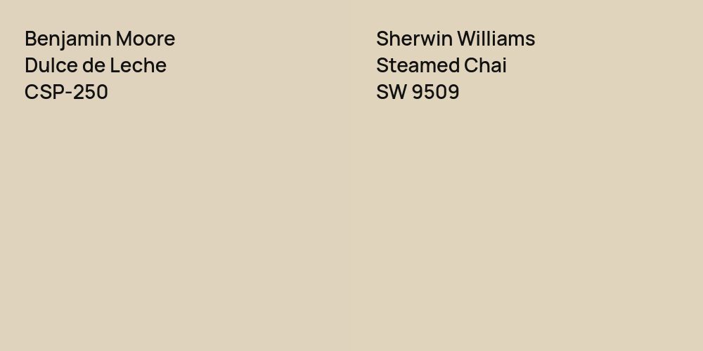 Benjamin Moore Dulce de Leche vs. Sherwin Williams Steamed Chai