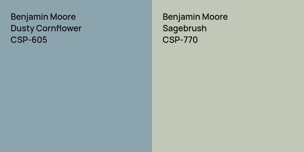 Benjamin Moore Dusty Cornflower vs. Benjamin Moore Sagebrush