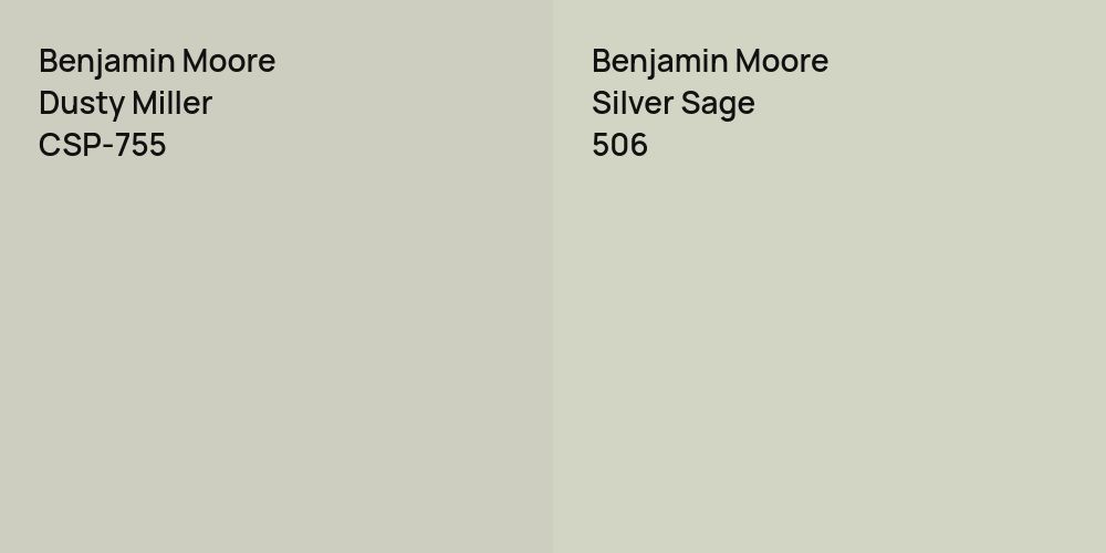 Benjamin Moore Dusty Miller vs. Benjamin Moore Silver Sage