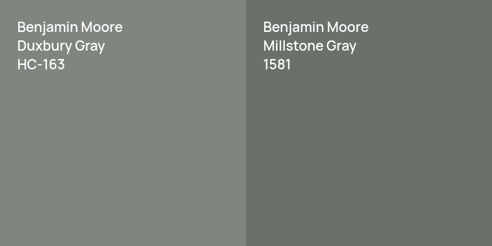 Benjamin Moore Duxbury Gray vs. Benjamin Moore Millstone Gray