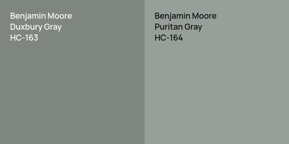 Benjamin Moore Duxbury Gray vs. Benjamin Moore Puritan Gray