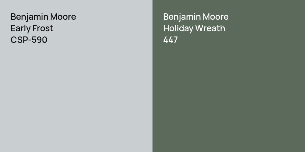 Benjamin Moore Early Frost vs. Benjamin Moore Holiday Wreath