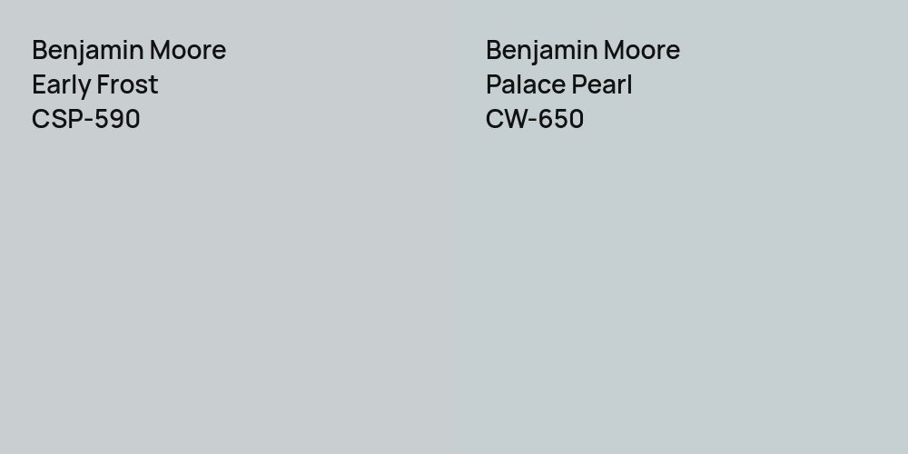 Benjamin Moore Early Frost vs. Benjamin Moore Palace Pearl