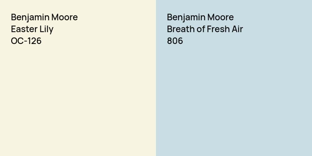 Benjamin Moore Easter Lily vs. Benjamin Moore Breath of Fresh Air