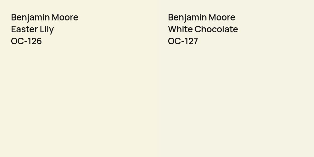 Benjamin Moore Easter Lily vs. Benjamin Moore White Chocolate