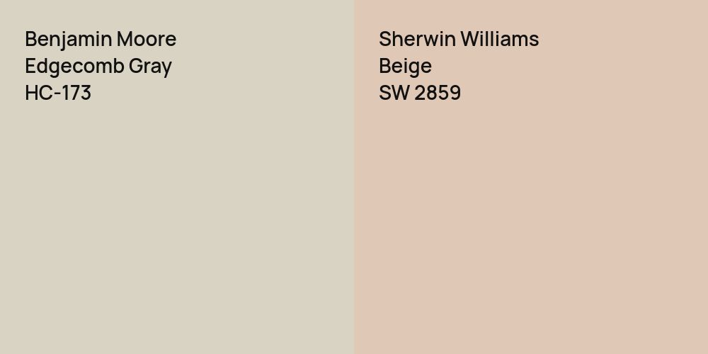 Benjamin Moore Edgecomb Gray vs. Sherwin Williams Beige