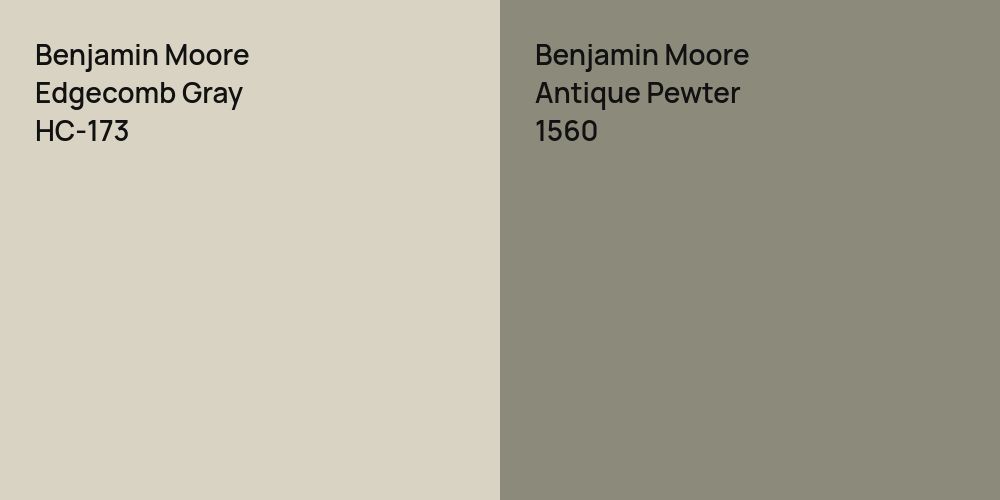 Benjamin Moore Edgecomb Gray vs. Benjamin Moore Antique Pewter