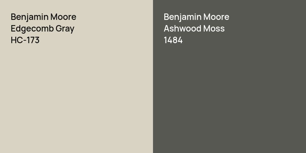 Benjamin Moore Edgecomb Gray vs. Benjamin Moore Ashwood Moss