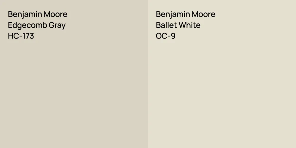 Benjamin Moore Edgecomb Gray vs. Benjamin Moore Ballet White