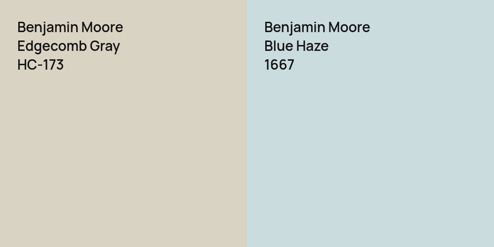 Benjamin Moore Edgecomb Gray vs. Benjamin Moore Blue Haze