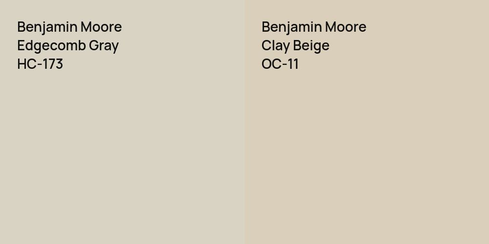 Benjamin Moore Edgecomb Gray vs. Benjamin Moore Clay Beige