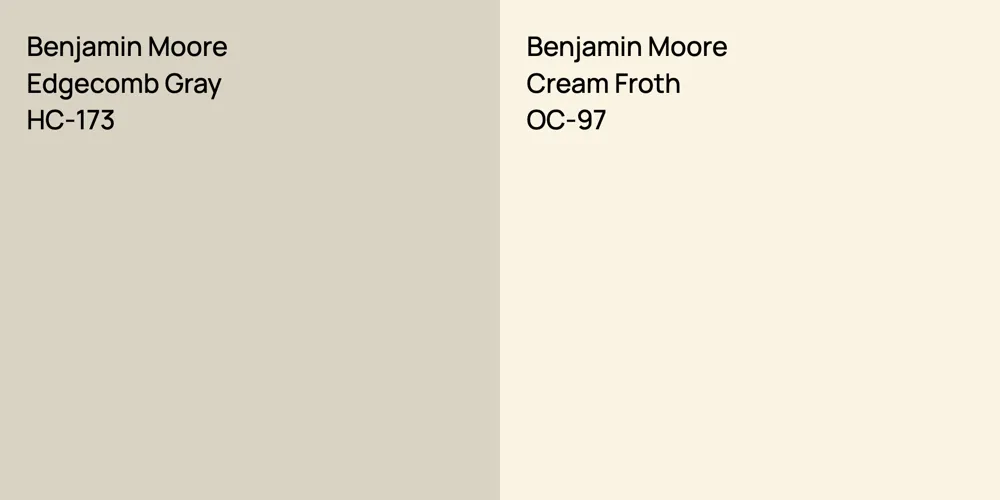 Benjamin Moore Edgecomb Gray vs. Benjamin Moore Cream Froth