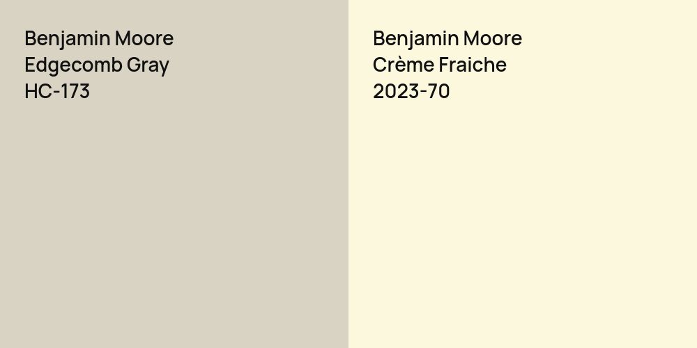 Benjamin Moore Edgecomb Gray vs. Benjamin Moore Crème Fraiche