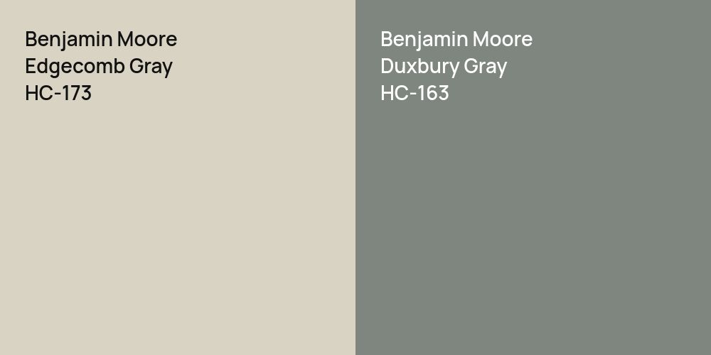 Benjamin Moore Edgecomb Gray vs. Benjamin Moore Duxbury Gray