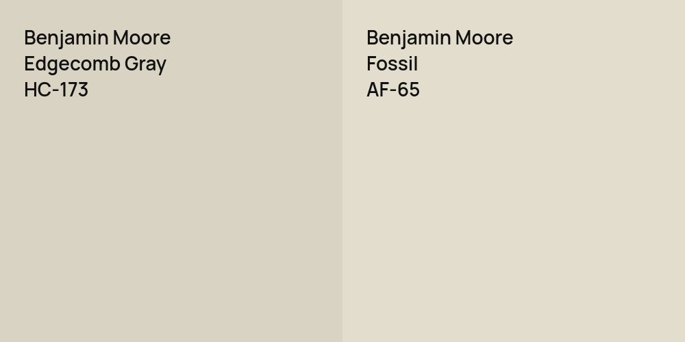 Benjamin Moore Edgecomb Gray vs. Benjamin Moore Fossil