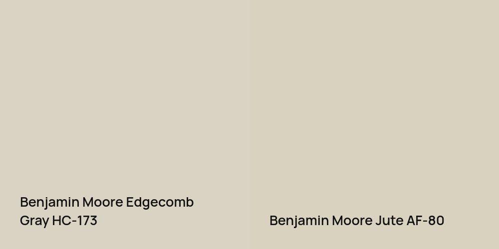 Benjamin Moore Edgecomb Gray vs. Benjamin Moore Jute