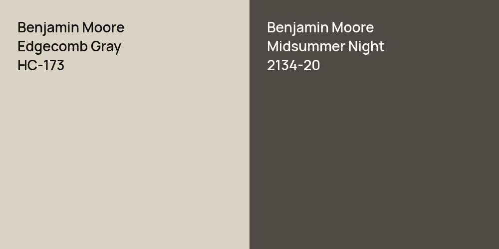 Benjamin Moore Edgecomb Gray vs. Benjamin Moore Midsummer Night