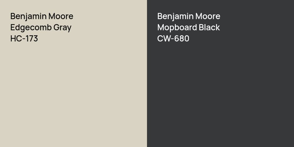 Benjamin Moore Edgecomb Gray vs. Benjamin Moore Mopboard Black