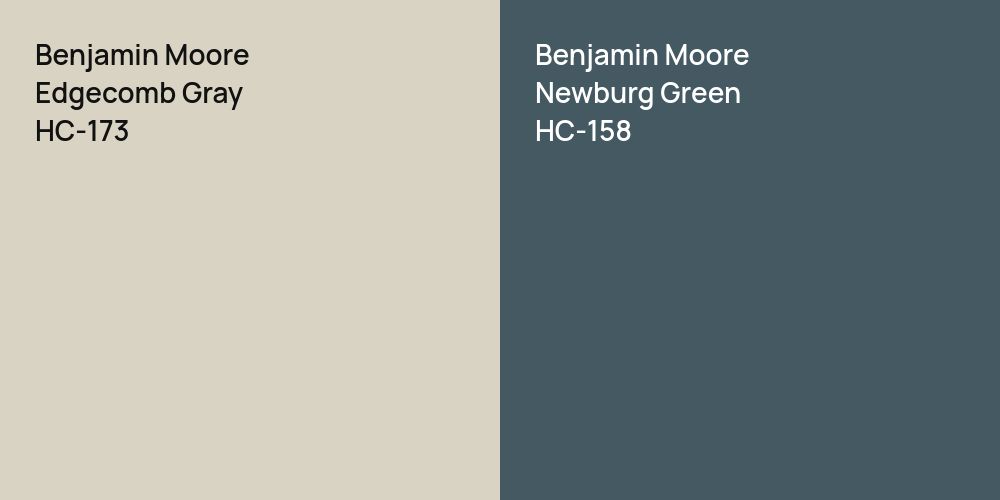 Benjamin Moore Edgecomb Gray vs. Benjamin Moore Newburg Green