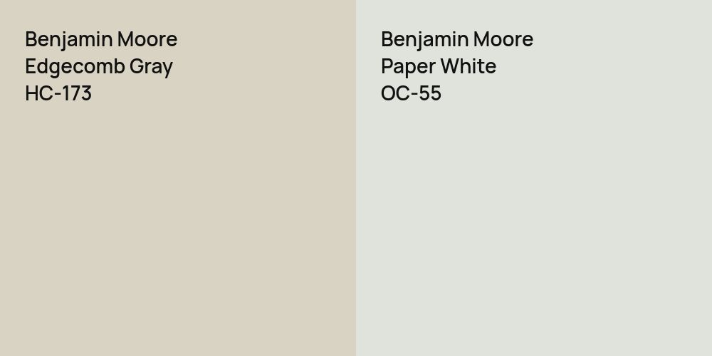 Benjamin Moore Edgecomb Gray vs. Benjamin Moore Paper White