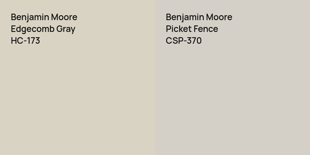 Benjamin Moore Edgecomb Gray vs. Benjamin Moore Picket Fence