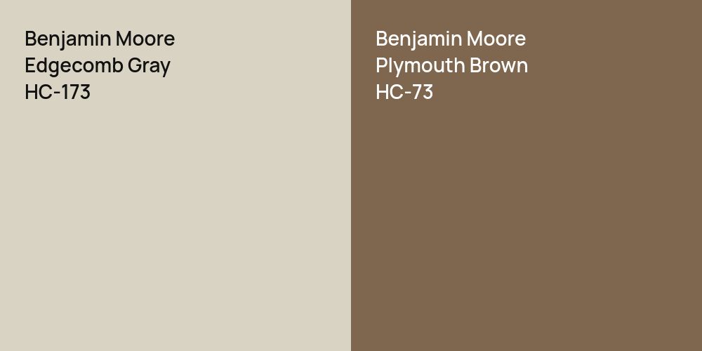 Benjamin Moore Edgecomb Gray vs. Benjamin Moore Plymouth Brown