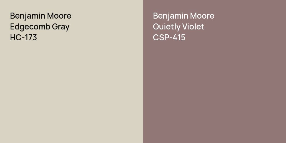 Benjamin Moore Edgecomb Gray vs. Benjamin Moore Quietly Violet