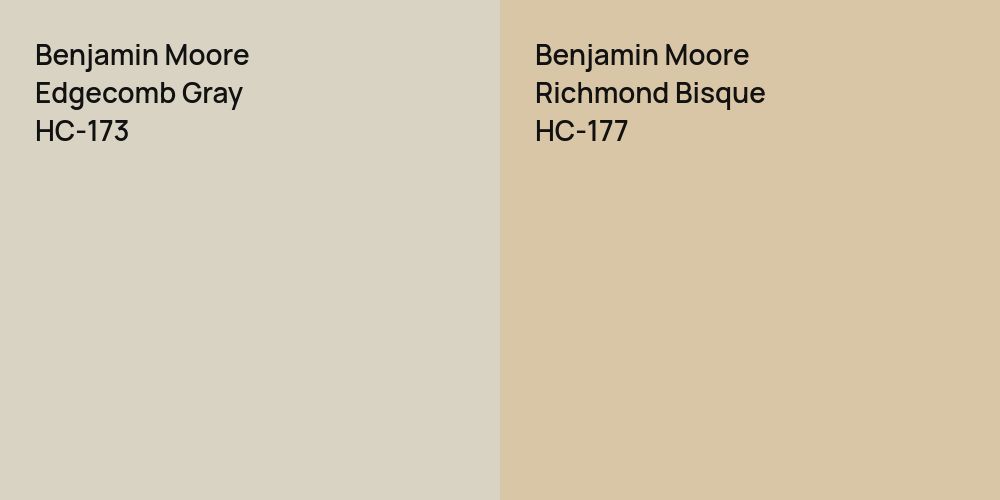 Benjamin Moore Edgecomb Gray vs. Benjamin Moore Richmond Bisque