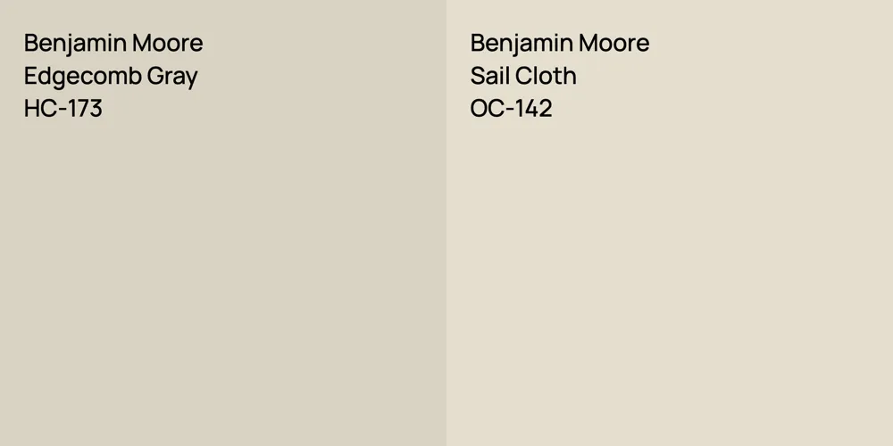 Benjamin Moore Edgecomb Gray vs. Benjamin Moore Sail Cloth